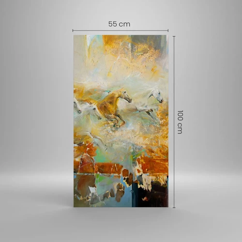 Impression sur toile - Image sur toile - Au galop vers la lumière - 55x100 cm