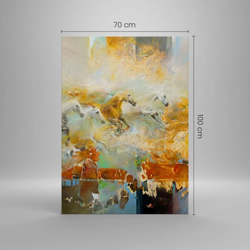 Impression sur toile - Image sur toile - Au galop vers la lumière - 70x100 cm