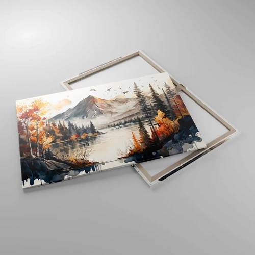 Impression sur toile - Image sur toile - Automne doré dans les montagnes - 100x70 cm