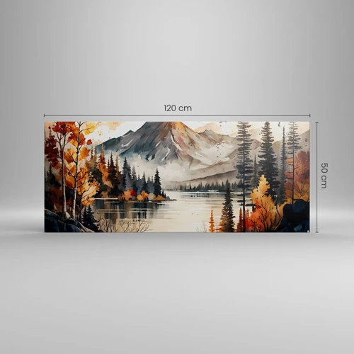 Impression sur toile - Image sur toile - Automne doré dans les montagnes - 120x50 cm