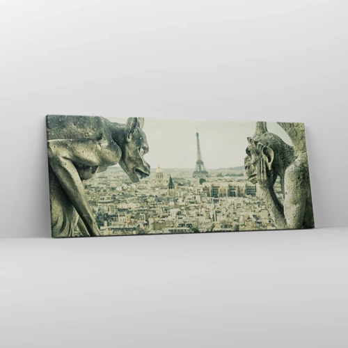 Impression sur toile - Image sur toile - Bavardage parisien - 100x40 cm