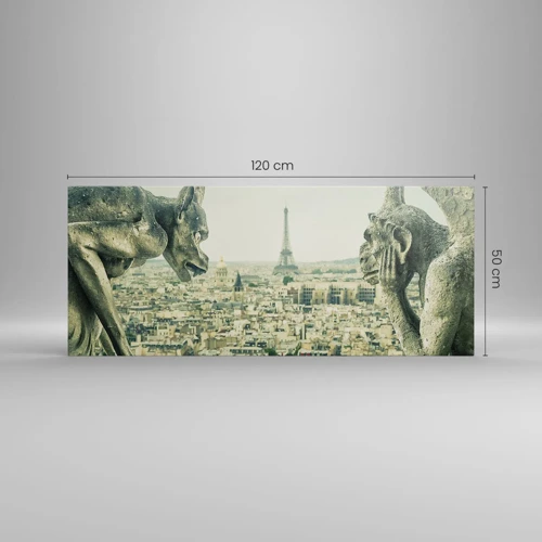 Impression sur toile - Image sur toile - Bavardage parisien - 120x50 cm