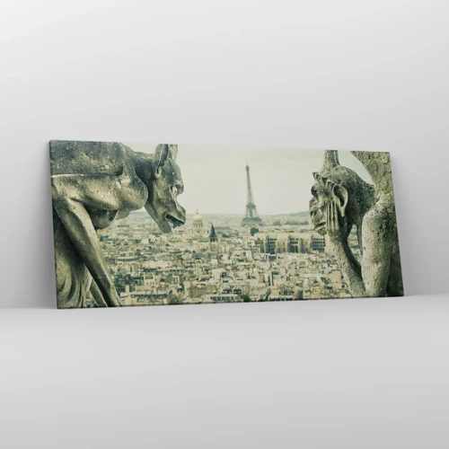 Impression sur toile - Image sur toile - Bavardage parisien - 120x50 cm