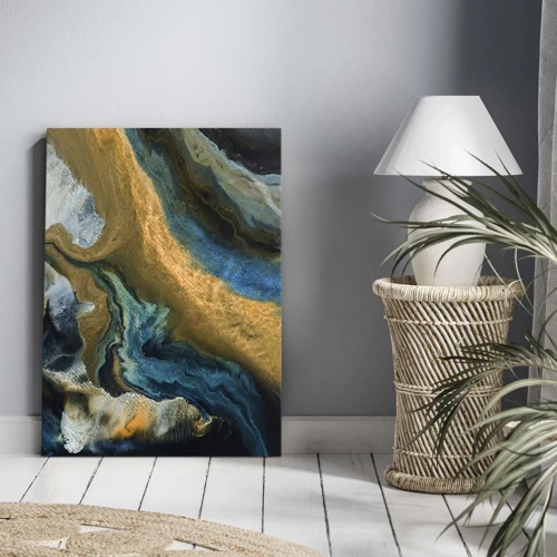 Impression sur toile - Image sur toile - Bleu - jaune - influences mutuelles - 55x100 cm