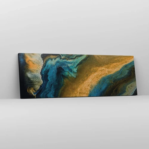 Impression sur toile - Image sur toile - Bleu - jaune - influences mutuelles - 90x30 cm