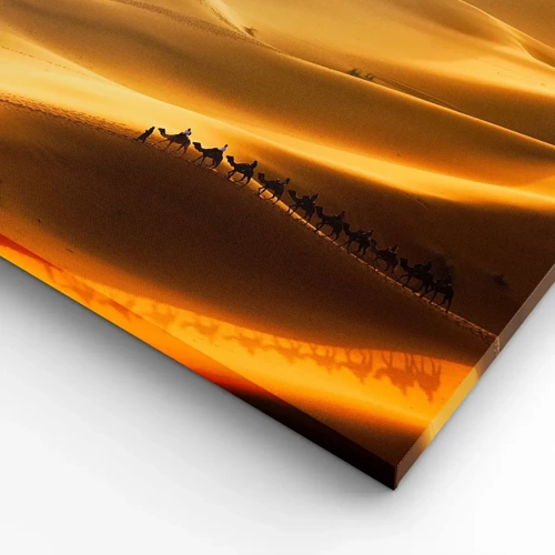 Impression sur toile - Image sur toile - Caravane sur les vagues du désert - 120x80 cm