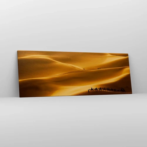 Impression sur toile - Image sur toile - Caravane sur les vagues du désert - 140x50 cm