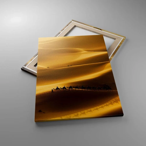 Impression sur toile - Image sur toile - Caravane sur les vagues du désert - 50x70 cm