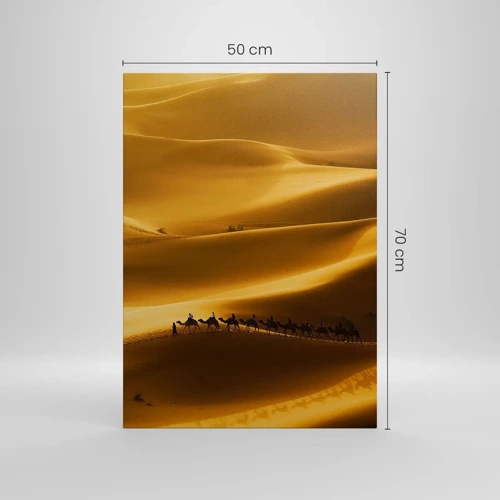 Impression sur toile - Image sur toile - Caravane sur les vagues du désert - 50x70 cm