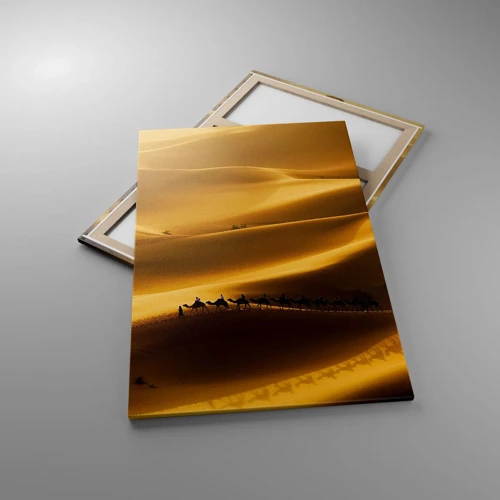 Impression sur toile - Image sur toile - Caravane sur les vagues du désert - 80x120 cm