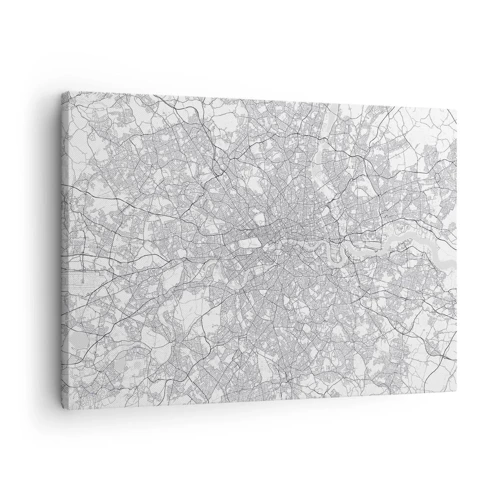 Impression sur toile - Image sur toile - Carte du labyrinthe londonien - 70x50 cm