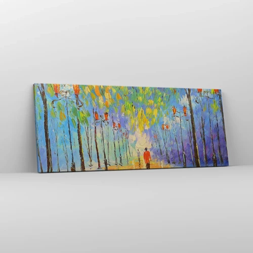 Impression sur toile - Image sur toile - Chant nocturne de la pluie - 100x40 cm