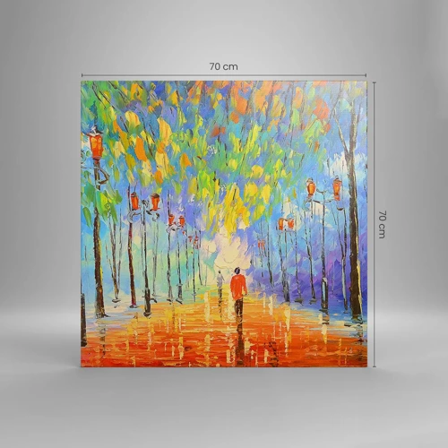 Impression sur toile - Image sur toile - Chant nocturne de la pluie - 70x70 cm