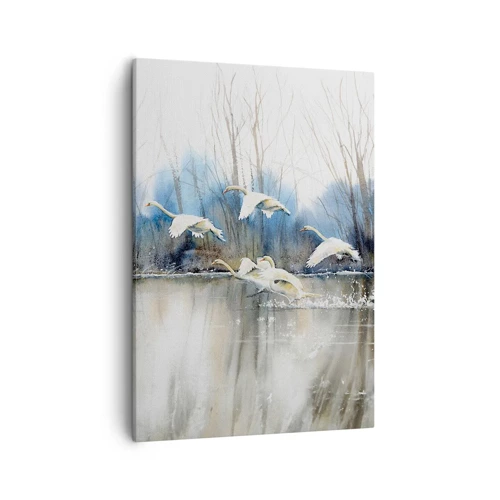 Impression sur toile - Image sur toile - Comme dans un conte de fées sur les cygnes sauvages - 50x70 cm