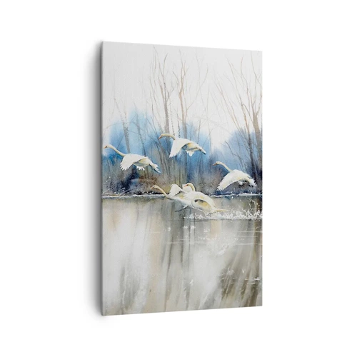 Impression sur toile - Image sur toile - Comme dans un conte de fées sur les cygnes sauvages - 80x120 cm