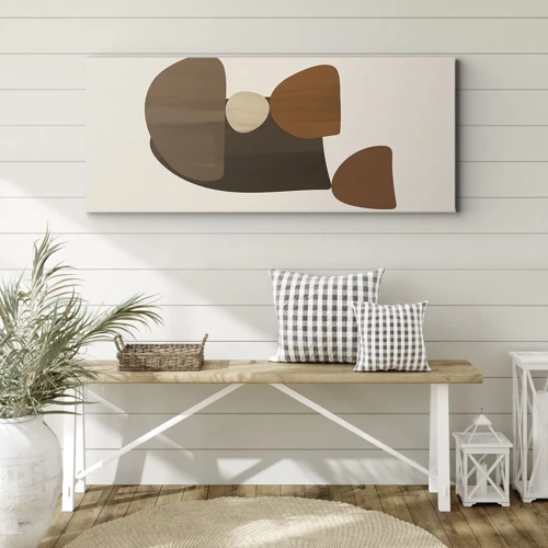 Impression sur toile - Image sur toile - Composition de marrons - 100x40 cm