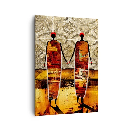 Impression sur toile - Image sur toile - Composition ethnique aux couleurs de l'Afrique - 50x70 cm