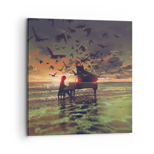 Impression sur toile - Image sur toile - Concert pour piano et vagues - 70x70 cm