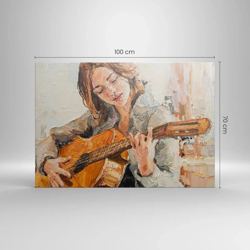 Impression sur toile - Image sur toile - Concerto pour guitare et coeur de fille - 100x70 cm