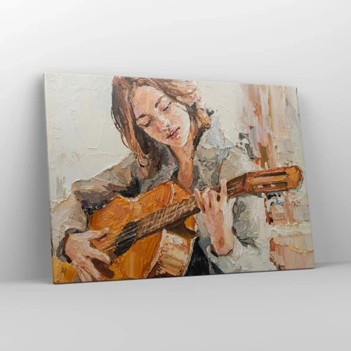 Impression sur toile - Image sur toile - Concerto pour guitare et coeur de fille - 100x70 cm