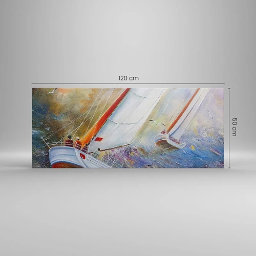 Impression sur toile - Image sur toile - Concourir sur les vagues - 120x50 cm