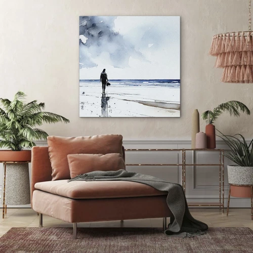 Impression sur toile - Image sur toile - Conversation avec la mer - 40x40 cm