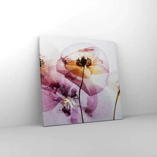 Impression sur toile - Image sur toile - Corps de fleurs transparente - 40x40 cm