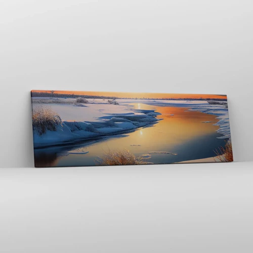 Impression sur toile - Image sur toile - Coucher de soleil d'hiver - 90x30 cm