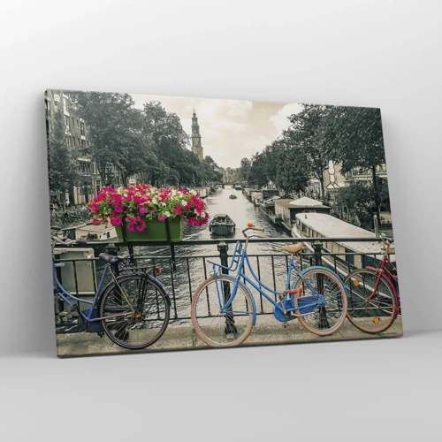 Impression sur toile - Image sur toile - Couleurs de rue d'Amsterdam - 120x80 cm