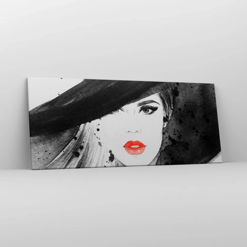 Impression sur toile - Image sur toile - Dame en noir - 120x50 cm