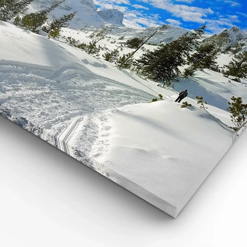 Impression sur toile - Image sur toile - Dans la neige et au soleil - 70x50 cm