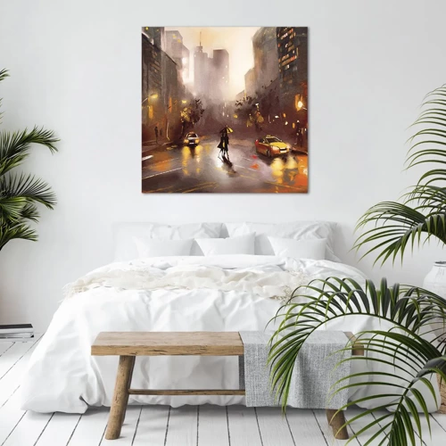 Impression sur toile - Image sur toile - Dans les lumières de New-York - 60x60 cm