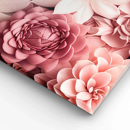 Impression sur toile - Image sur toile - Dans les pétales roses - 100x40 cm