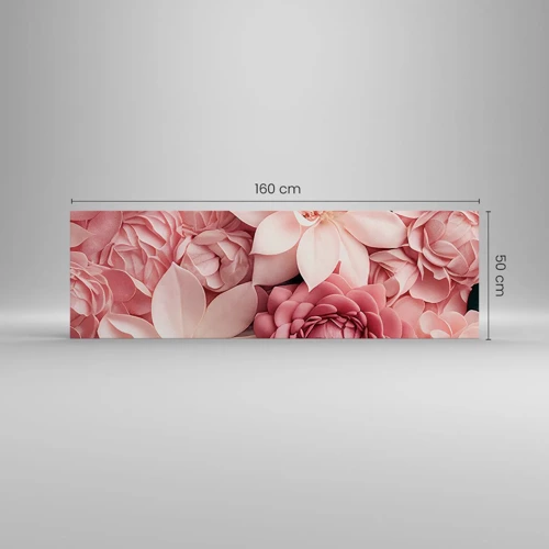 Impression sur toile - Image sur toile - Dans les pétales roses - 160x50 cm