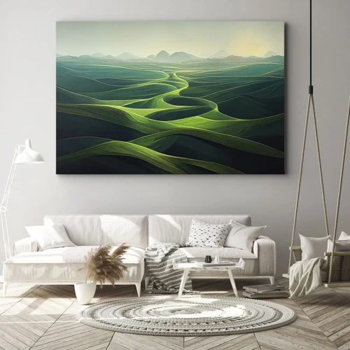 Impression sur toile - Image sur toile - Dans les vallées verdoyantes - 100x70 cm