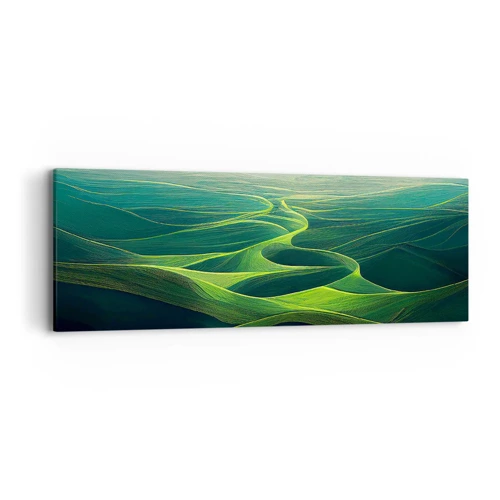 Impression sur toile - Image sur toile - Dans les vallées verdoyantes - 90x30 cm