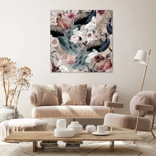 Impression sur toile - Image sur toile - Dans un jardin de palace - 70x70 cm