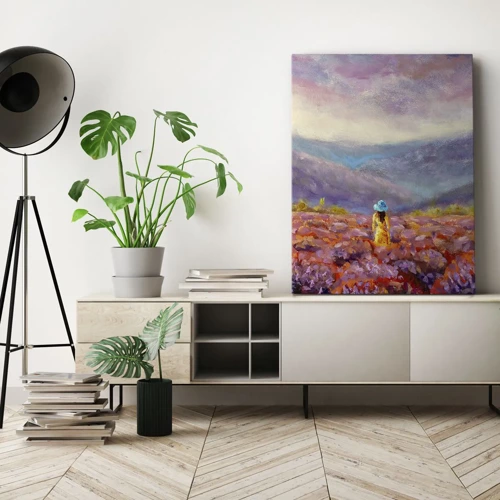 Impression sur toile - Image sur toile - Dans un monde lavande - 45x80 cm