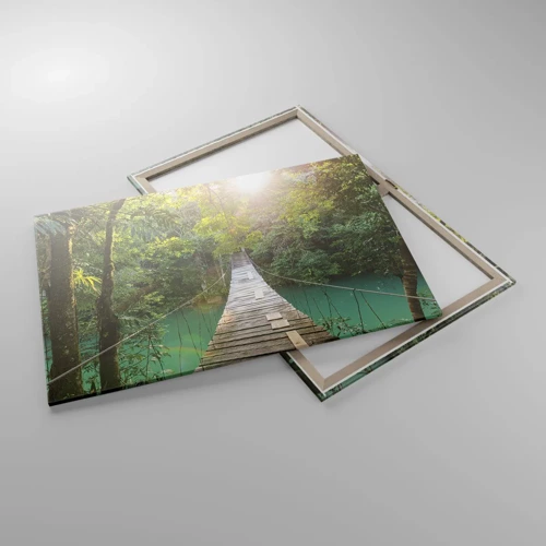 Impression sur toile - Image sur toile - De l'eau azur à la forêt azur - 100x70 cm