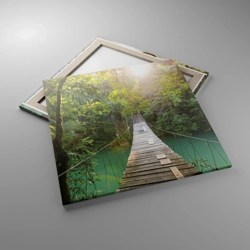 Impression sur toile - Image sur toile - De l'eau azur à la forêt azur - 70x70 cm
