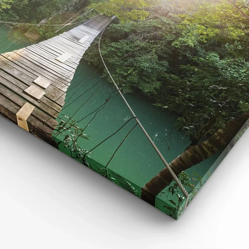 Impression sur toile - Image sur toile - De l'eau azur à la forêt azur - 70x70 cm