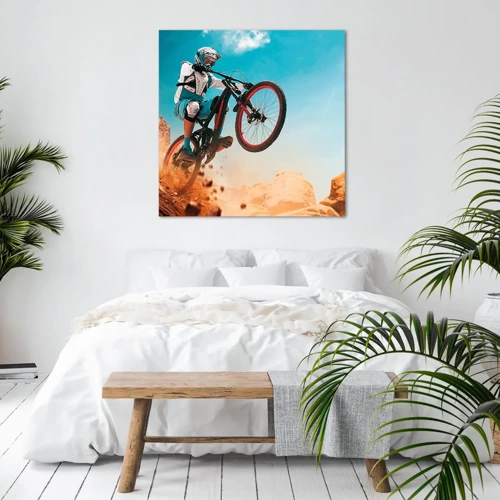 Impression sur toile - Image sur toile - Démon de la folie du vélo - 30x30 cm