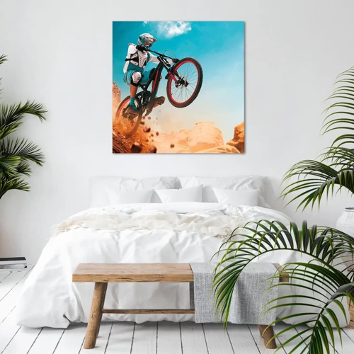 Impression sur toile - Image sur toile - Démon de la folie du vélo - 40x40 cm