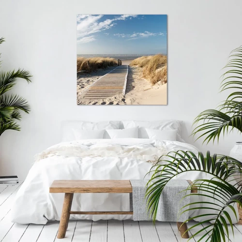 Impression sur toile - Image sur toile - Derrière la dune, dans le bruissement de l'herbe - 30x30 cm