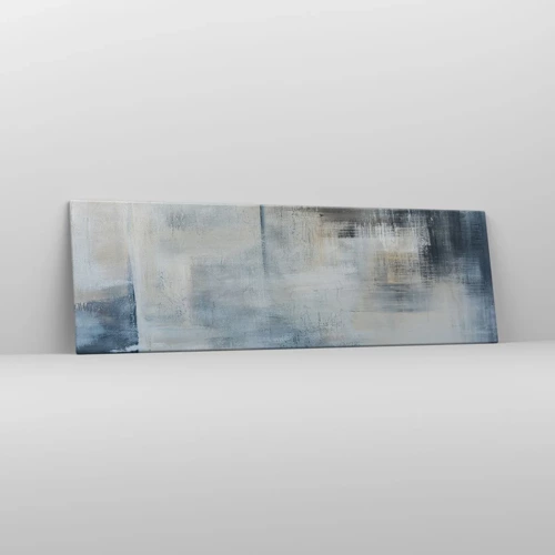 Impression sur toile - Image sur toile - Derrière le rideau bleu - 160x50 cm