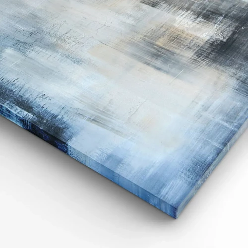 Impression sur toile - Image sur toile - Derrière le rideau bleu - 160x50 cm