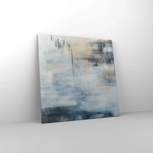 Impression sur toile - Image sur toile - Derrière le rideau bleu - 50x50 cm