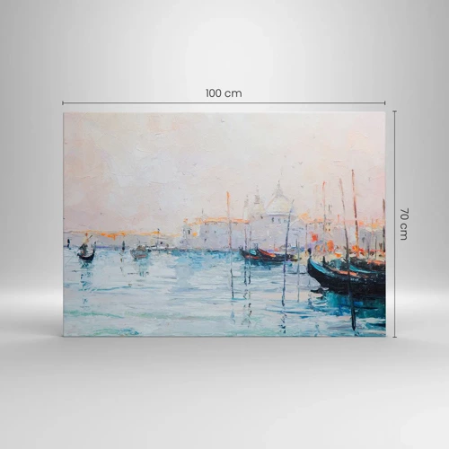 Impression sur toile - Image sur toile - Derrière l'eau, derrière le brouillard - 100x70 cm