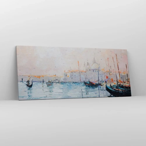 Impression sur toile - Image sur toile - Derrière l'eau, derrière le brouillard - 120x50 cm