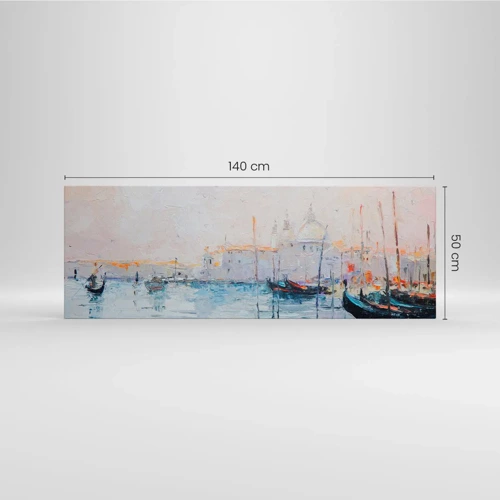 Impression sur toile - Image sur toile - Derrière l'eau, derrière le brouillard - 140x50 cm
